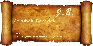 Jakubek Benedek névjegykártya