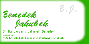 benedek jakubek business card